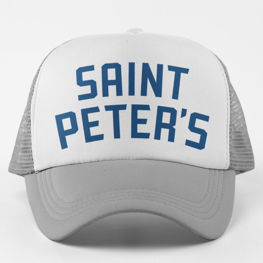 NEW St Peters Peacocks Arch Name Foam Trucker Mesh Snapback Hat WHITE GREY